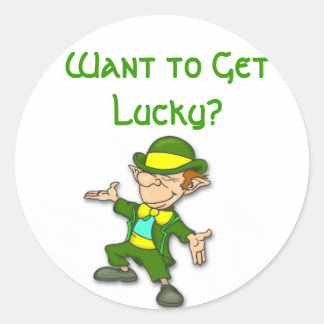 Want to Get Lucky? Classic Round Sticker