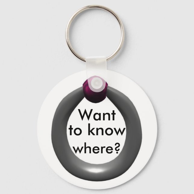 Want to know where? Captive bead ring Key Ring (Front)
