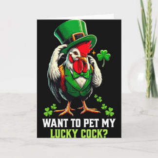 Want To Pet My Lucky Funny St Patrick's Day Chicke Card