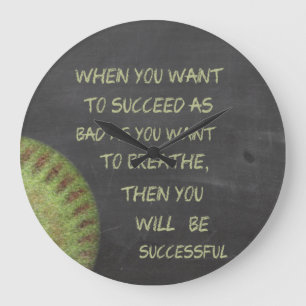 Want To Succeed Fastpitch Softball Motivational Large Clock