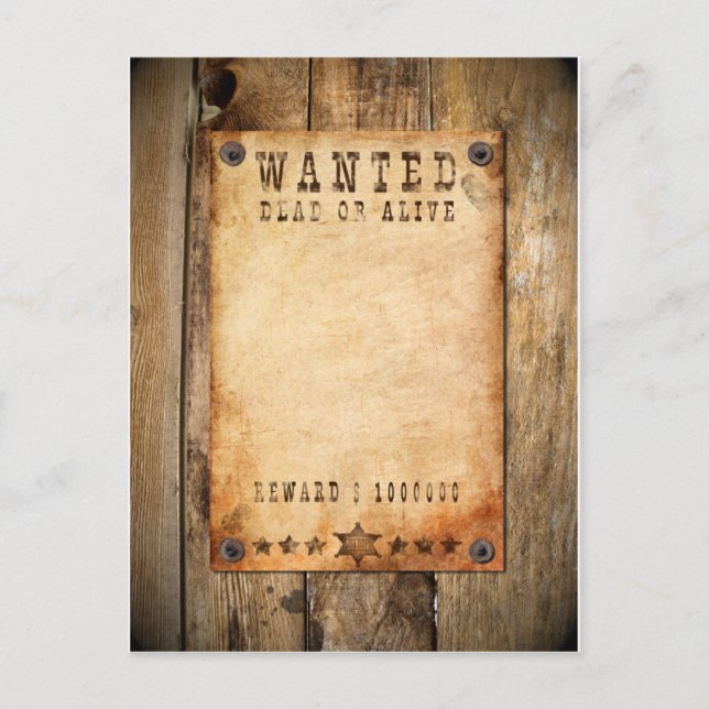 Wanted - 01 postcard (Front)