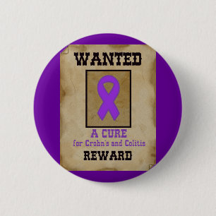 Wanted: A Cure for Crohn's & Colitis 6 Cm Round Badge