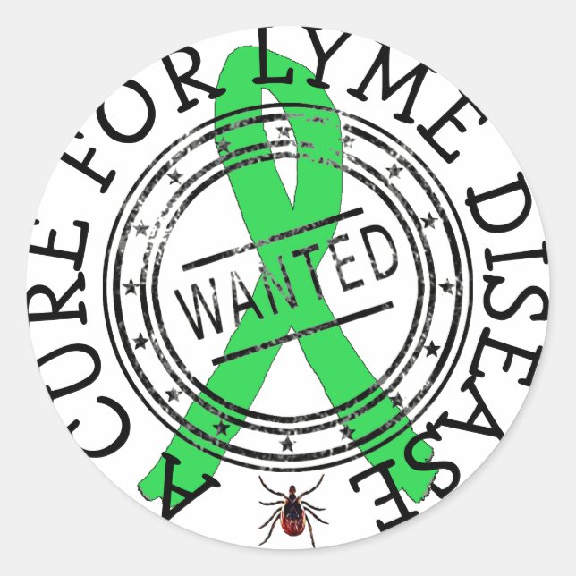 Wanted: A Cure for Lyme Disease STICKERS (Front)