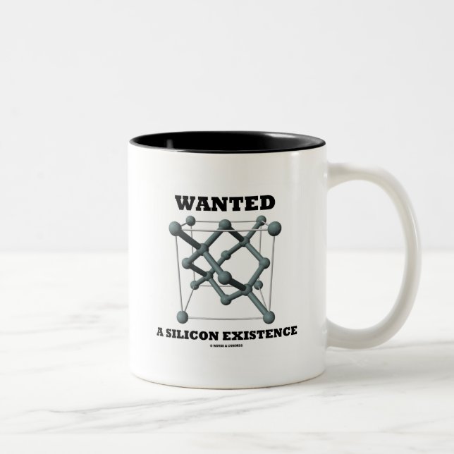 Wanted A Silicon Existence Chemical Structure Two-Tone Coffee Mug (Right)