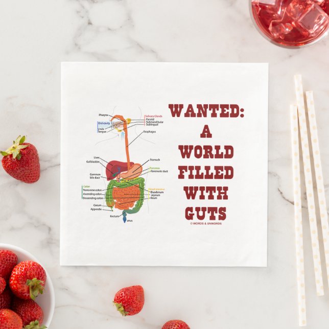 Wanted A World Filled With Guts Digestive System Napkin (Insitu)