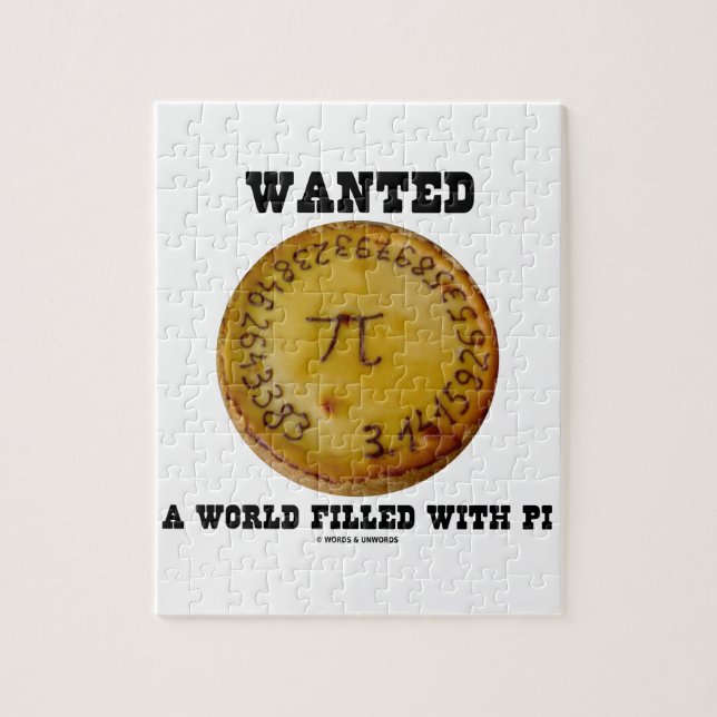 Wanted A World Filled With Pi (Pi Pie Math Humour) Jigsaw Puzzle (Vertical)