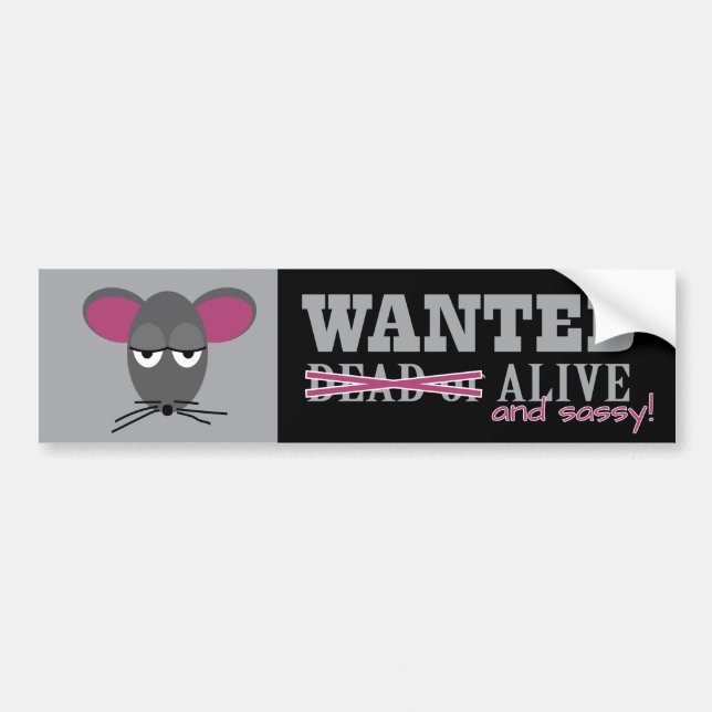 Wanted: Alive and Sassy - Barn Hunt Bumper Sticker (Front)