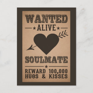 WANTED ALIVE: SOULMATE postcard