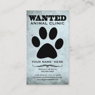 wanted : animal clinic business card