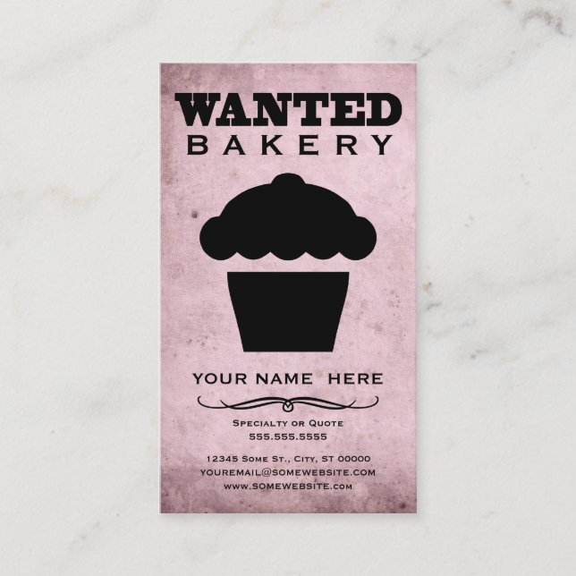 wanted : bakery business card (Front)