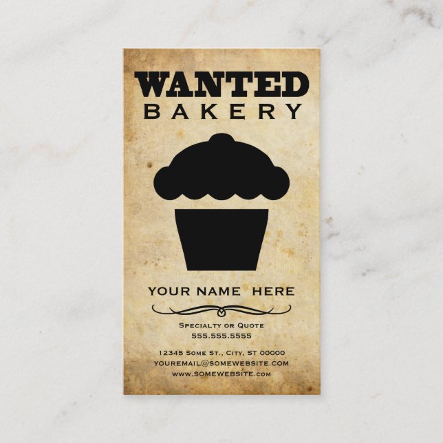 wanted : bakery business card (Front)
