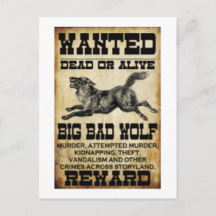 Wanted: Big Bad Wolf Postcard