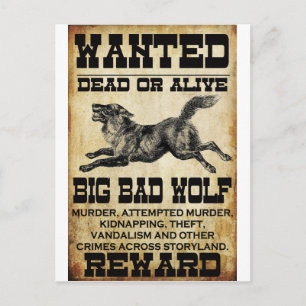 Wanted: Big Bad Wolf Postcard