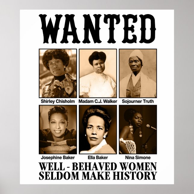 Wanted black history female historians poster (Front)