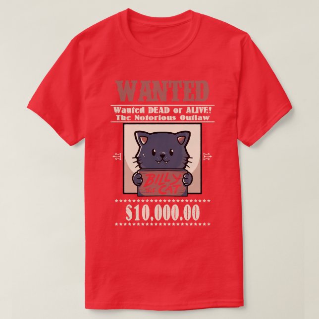 Wanted Cat by Tobe Fonseca T-Shirt (Design Front)