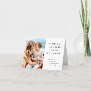 Wanted Chosen Loved Adopted Minimal Photo Adoption Announcement