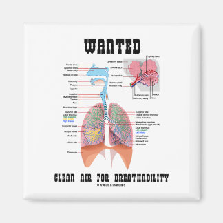 Wanted Clean Air For Breathability (Respiratory) Magnet