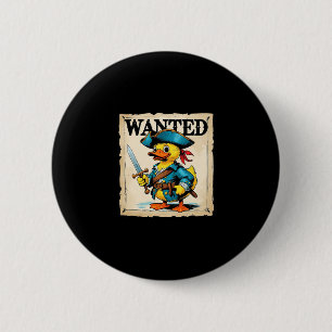Wanted Cruise Duck Pirate Sword Hat Ocean Fun 6 Cm Round Badge