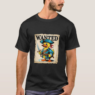 Wanted Cruise Duck Pirate Sword Hat Ocean Fun T-Shirt
