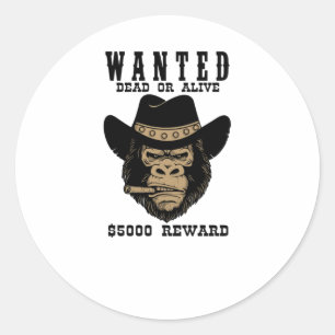 Wanted Dead or Alive Classic Round Sticker