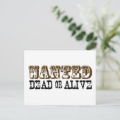 Wanted Dead Or Alive Postcard (Standing Front)