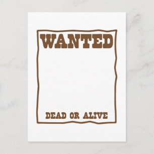 WANTED dead or Alive poster Postcard
