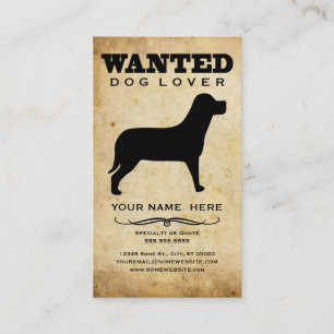 wanted : dog lover business card