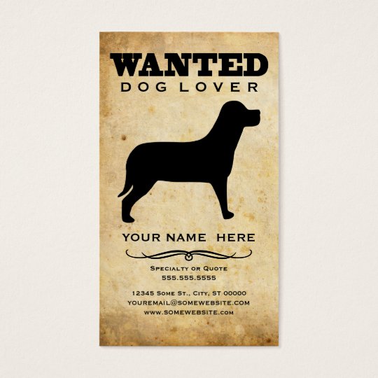 wanted : dog lover business card