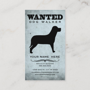 wanted : dog walker business card