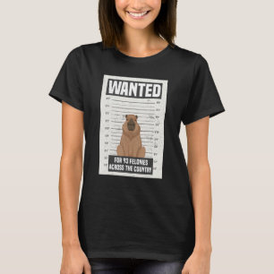 Wanted For 93 Felonies Across The Country Capybara T-Shirt