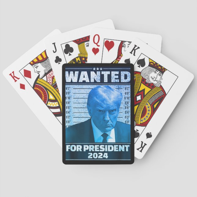 Wanted For President 2024 Spiral Photo Notebook Playing Cards (Back)