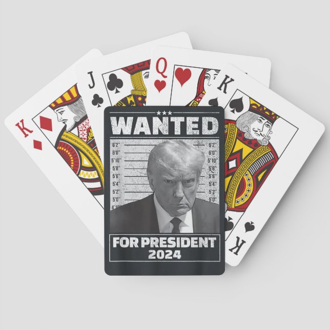 Wanted For President 2024 Spiral Photo Notebook Playing Cards (Back)
