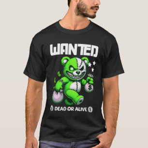 "WANTED" Gangster Bear - Cute and Creepy T-Shirt