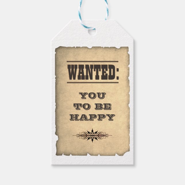 Wanted Gift Tags (Front)