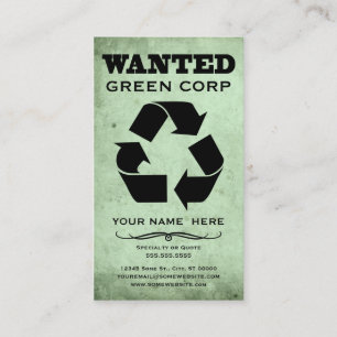 wanted : green corp business card
