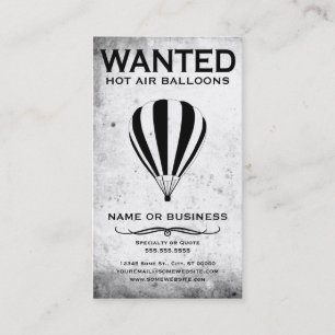 wanted : hot air balloons business card