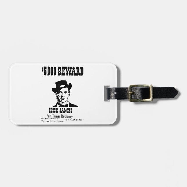 Wanted Jesse James Luggage Tag (Front Horizontal)