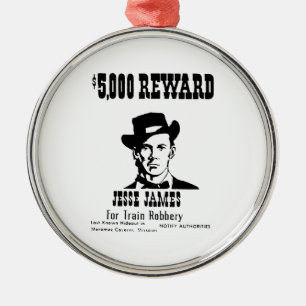 Wanted Jesse James Metal Tree Decoration