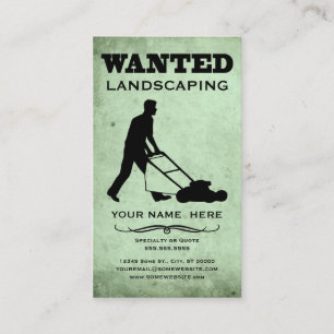 wanted : landscaper business card