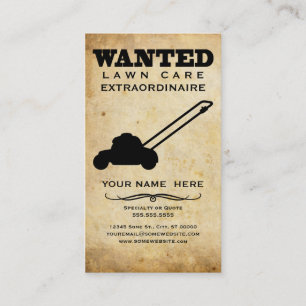 wanted : lawn care business card