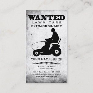 wanted : lawn care business card