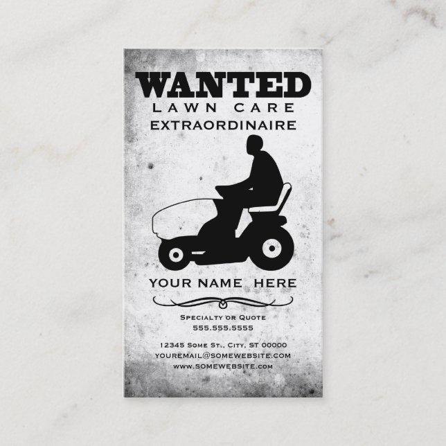 wanted : lawn care business card (Front)