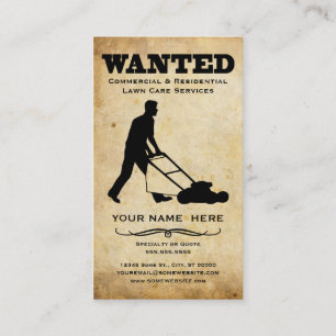 wanted : lawn care services business card