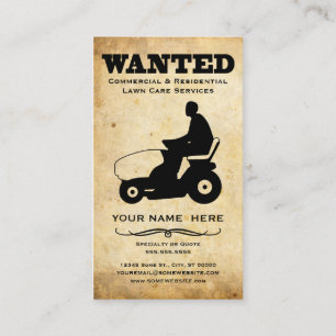 wanted : lawn care services business card