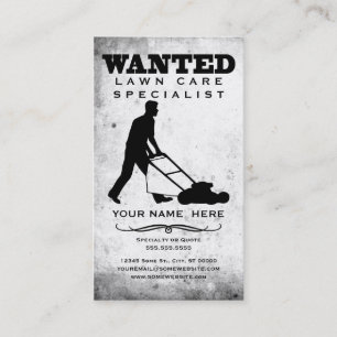 wanted : lawn care specialist business card