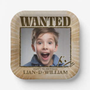  WANTED! manga style party Invitation card Paper Plate