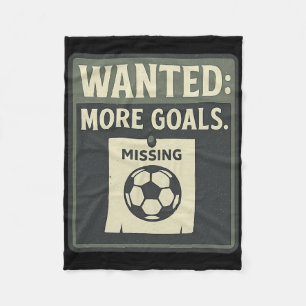 Wanted More Goals Soccer Fan Retro Poster  Fleece Blanket