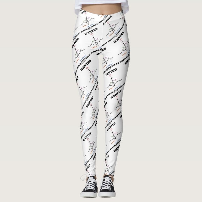 Wanted Normal Heartbeat ECG Electrocardiogram Leggings (Front)