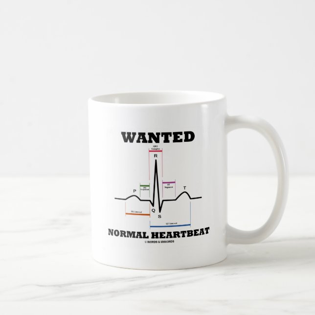Wanted Normal Heartbeat (Electrocardiogram) Coffee Mug (Right)