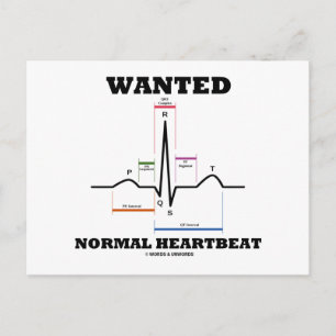 Wanted Normal Heartbeat (Electrocardiogram) Postcard
